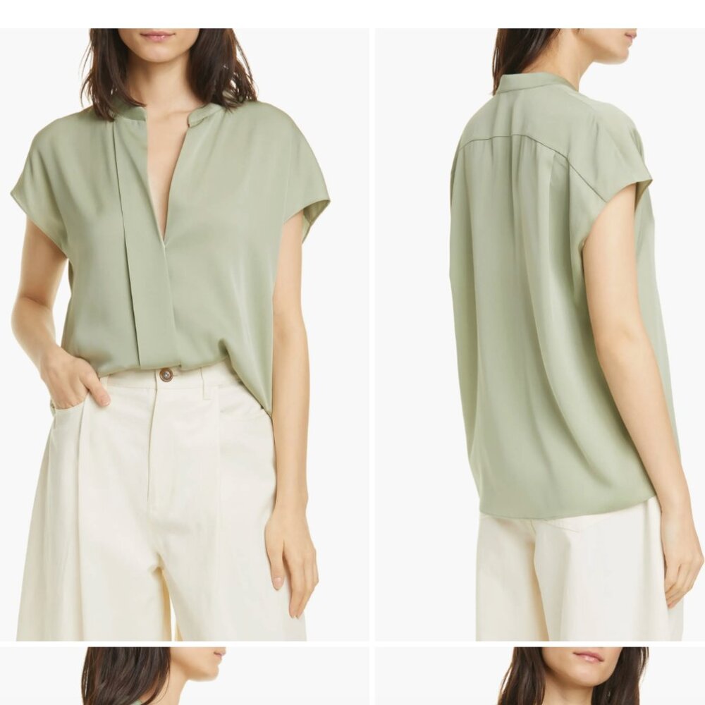 NWOT Silk Vince Dolman Sleeve Stretch Silk Top, size S